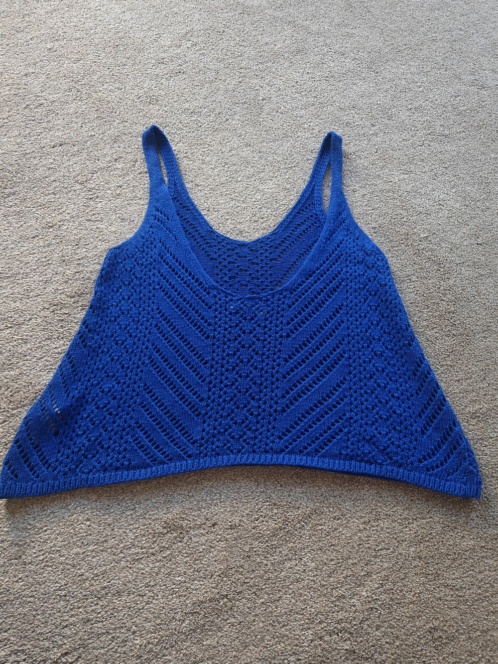 Abercrombie & Fitch Royal Blue Crochet Tank Top
